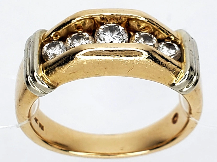 mygemgirl gold diamond channel set wedding band