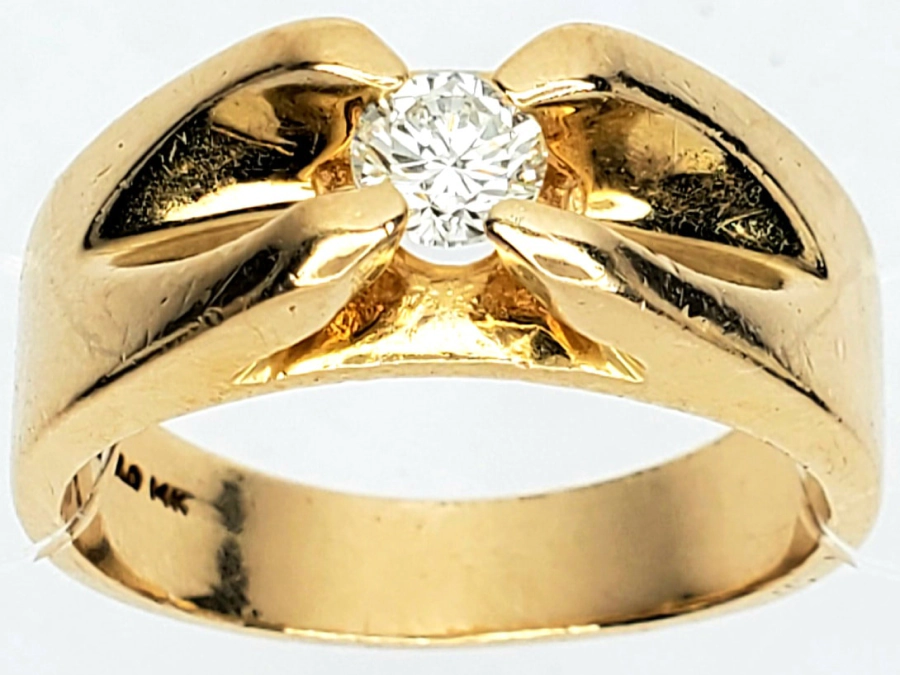 mygemgirl gold diamond grooved shank ring